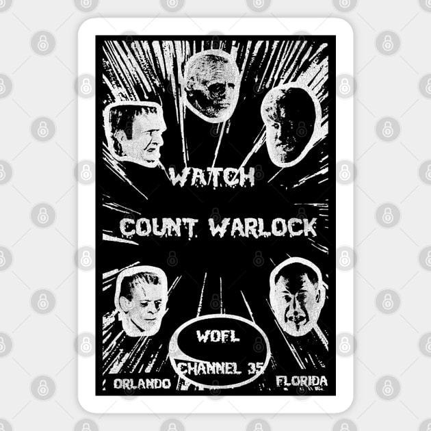 COUNT WARLOCK Horror Movie Host WOFL Orlando Magnet by darklordpug